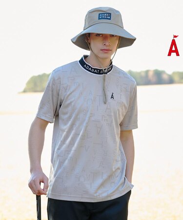 3Dロゴジャカード半袖モックT