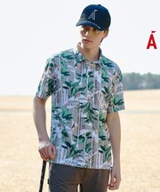 トロピカルメッシュ半袖ポロシャツ