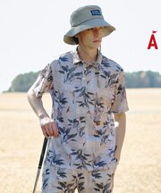 トロピカルメッシュ半袖ポロシャツ