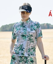 トロピカルメッシュ半袖ポロシャツ