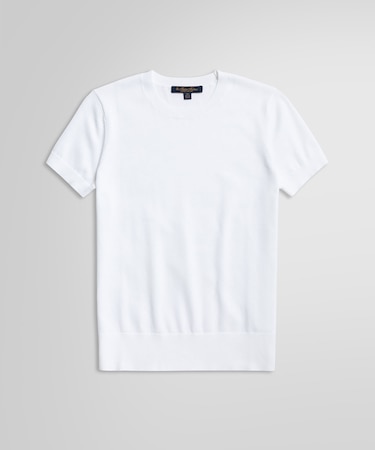 スーピマコットン クルーネック ショートスリーブセーター