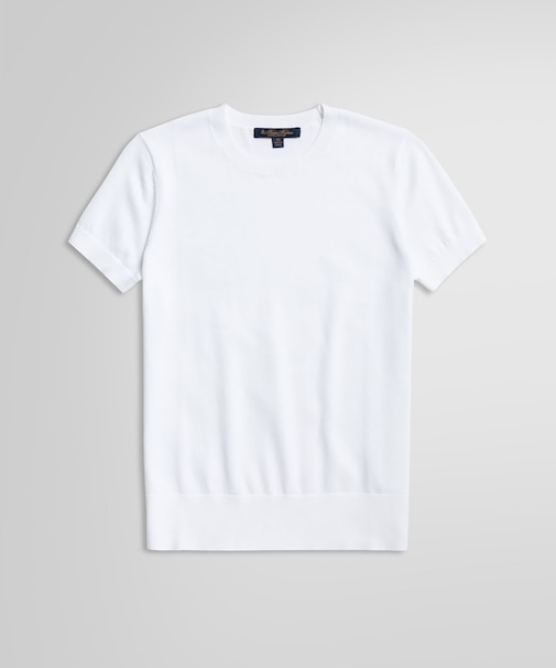 スーピマコットン クルーネック ショートスリーブセーター