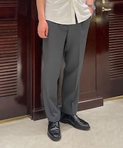 ◆オンラインストア限定◆ストレッチポリエステル　プリーテッド　ウォッシャブルパンツ