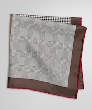 シルクツイル ４パネルプリント ポケットスクエア