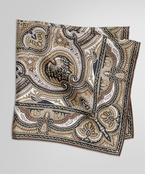 シルクツイル ラージペイズリープリント ポケットスクエア