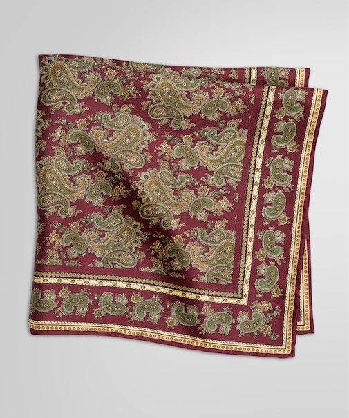 シルクツイル スモールペイズリープリント ポケットスクエア