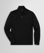 メリノウール　ハーフジップ　モックネックセーター