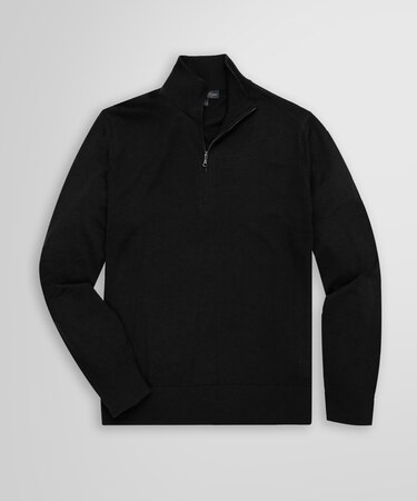 メリノウール ハーフジップ モックネックセーター