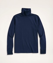 スーピマコットンストレッチ タートルネックニットシャツ