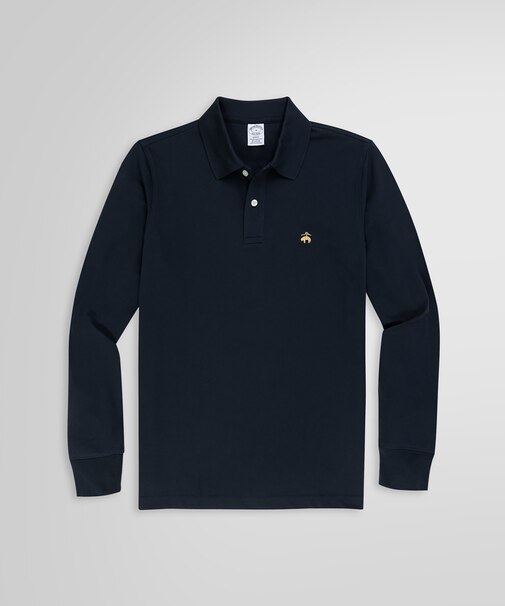 GF　スーピマコットン　ストレッチピケ　ロングスリーブポロシャツ　Slim Fit