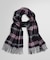 カシミヤ タータンチェック/ソリッド ダブルフェイス マフラー