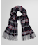 カシミヤ タータンチェック/ソリッド ダブルフェイス マフラー