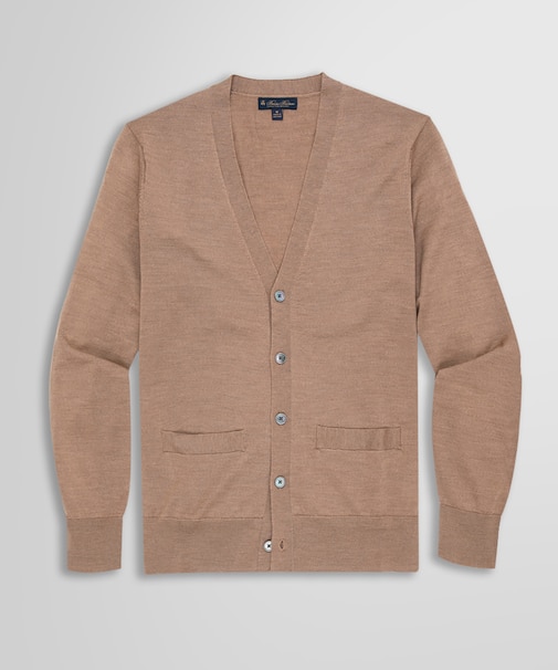 メリノウール Vネックカーディガン