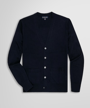 メリノウール Vネックカーディガン