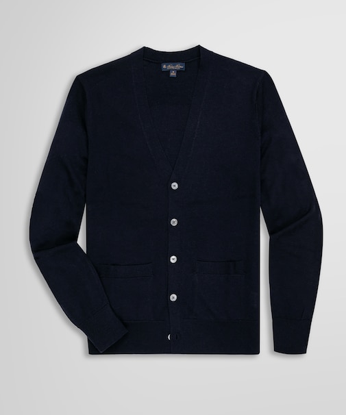 メリノウール Vネックカーディガン