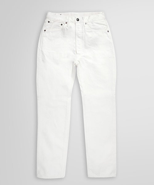 コットン ワンウォッシュホワイトデニム ファイブポケットパンツ
