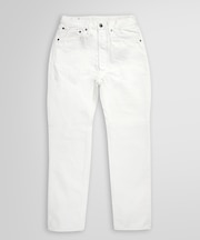 コットン ワンウォッシュホワイトデニム ファイブポケットパンツ