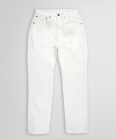 コットン ワンウォッシュホワイトデニム ファイブポケットパンツ