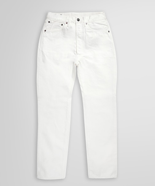 コットン ワンウォッシュホワイトデニム ファイブポケットパンツ