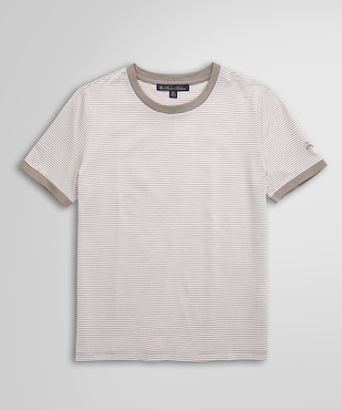 コットン ストライプ リンガーTシャツ