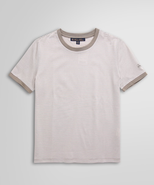 コットン ストライプ リンガーTシャツ