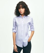 スーピマコットンストレッチ ベンガルストライプ ボタンダウンシャツ Classic Fit