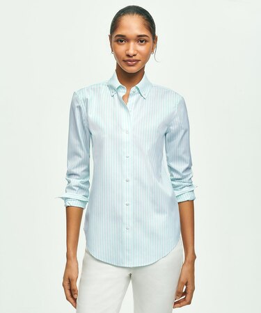 スーピマコットンストレッチ ベンガルストライプ ボタンダウンシャツ Classic Fit