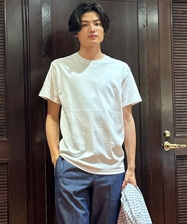 コットンスムース クルーネック Tシャツ