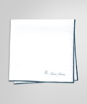 リネン カラートリム ポケットスクエア