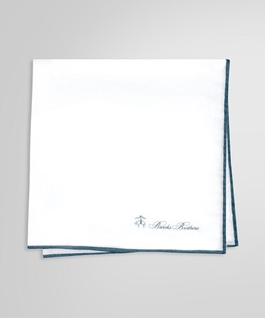 リネン カラートリム ポケットスクエア