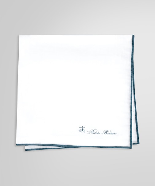 リネン カラートリム ポケットスクエア