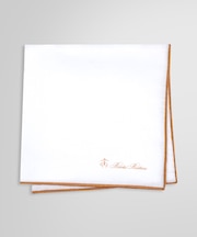 リネン カラートリム ポケットスクエア