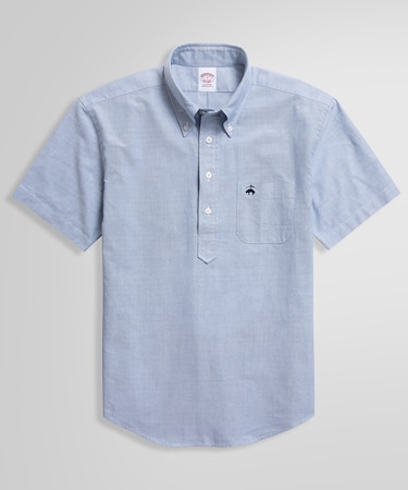 コットン オックスフォード ショートスリーブ プルオーバーシャツ