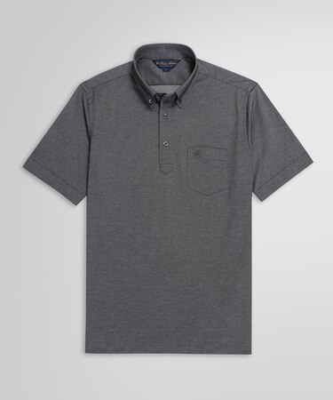 コットン/ポリエステルピケ ソリッド ポロシャツ withポケット