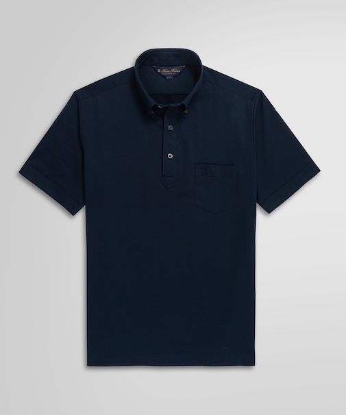 コットン/ポリエステルピケ ソリッド ポロシャツ withポケット