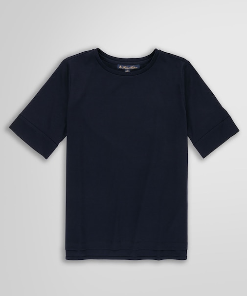 コットンスムース サイドスリット Tシャツ