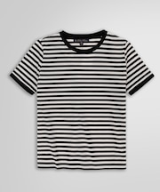 コットン ストライプ リンガーTシャツ