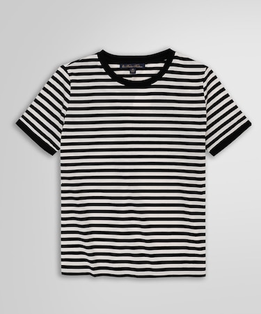 コットン ストライプ リンガーTシャツ