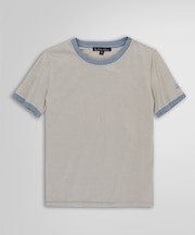 コットン ストライプ リンガーTシャツ