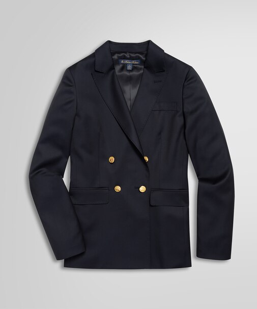 ウール ツイル ダブル4ボタン ブレザー