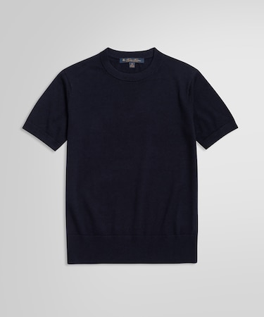 ショートスリーブ メリノウール クルーネックセーター