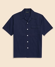 コットンピケ　オープンカラーシャツ