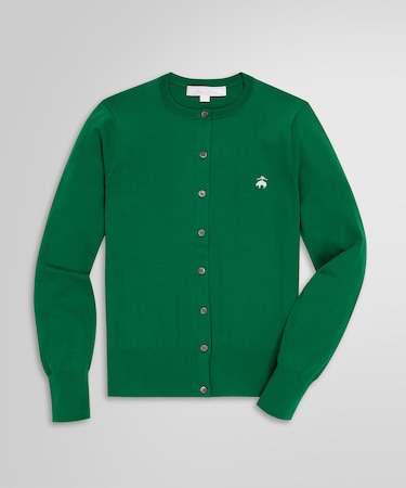 キュプラ/ナイロン GFロゴ クルーネックカーディガン