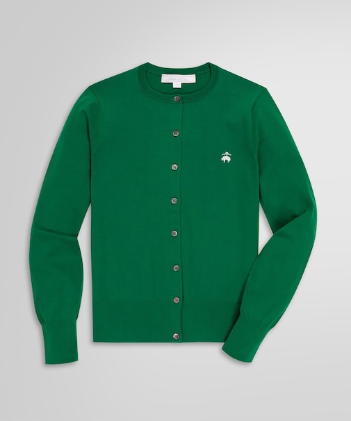 キュプラ/ナイロン GFロゴ クルーネックカーディガン