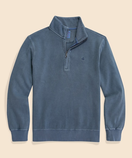 コットン フレンチリブ GFロゴ ハーフジップ モックネックプルオーバー