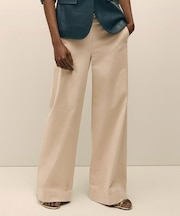 ストレッチコットン ワイドレッグパンツ