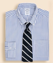 スーピマコットン　ボールドストライプ　ドレスシャツ　Regular Fit　Made in USA