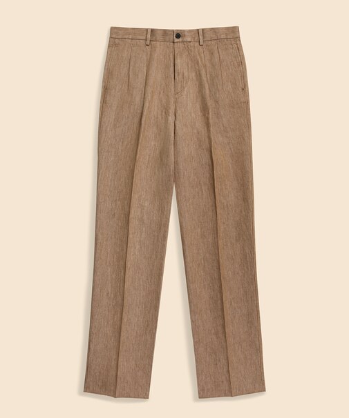 リネン プリーテッドパンツ PLT