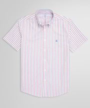 ストレッチオックスフォード　GFロゴ　ストライプ　ショートスリーブ　カジュアルシャツ　Regular Fit