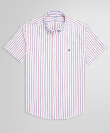 ストレッチオックスフォード GFロゴ ストライプ ショートスリーブ カジュアルシャツ Regular Fit